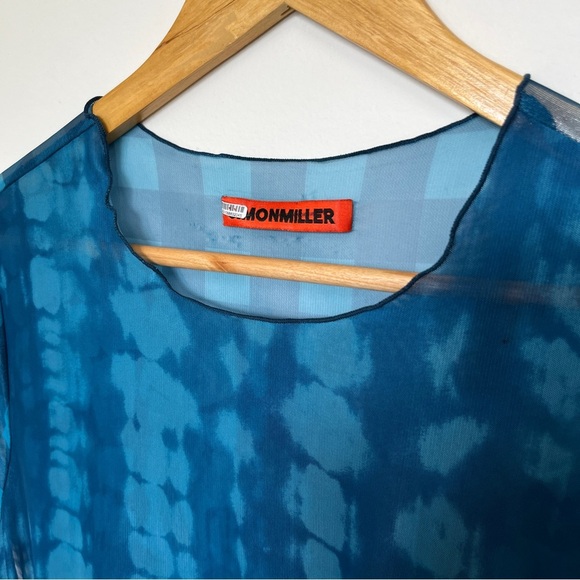 Simon Miller Leo Mesh Blue Midi Dress Size M - Picture 5 of 7